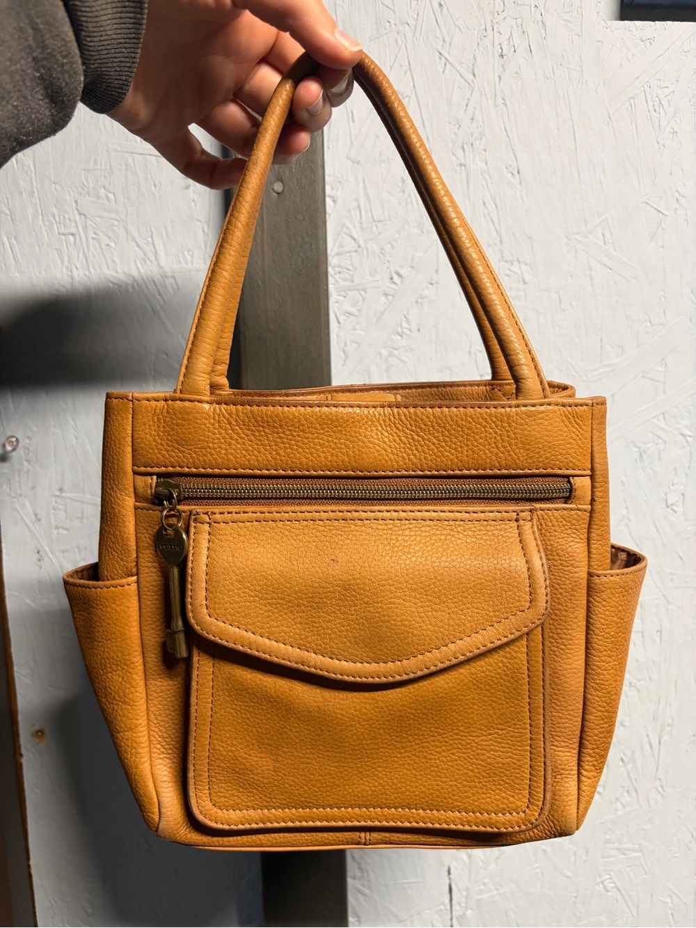 Fossil Leather Tote Handbag